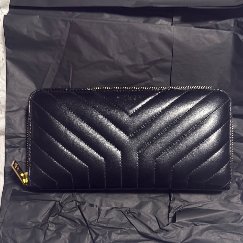Saint Laurent Black Quilted Leather Wallet